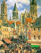 Camille Pissaro The Old Market Town at Rouen china oil painting reproduction